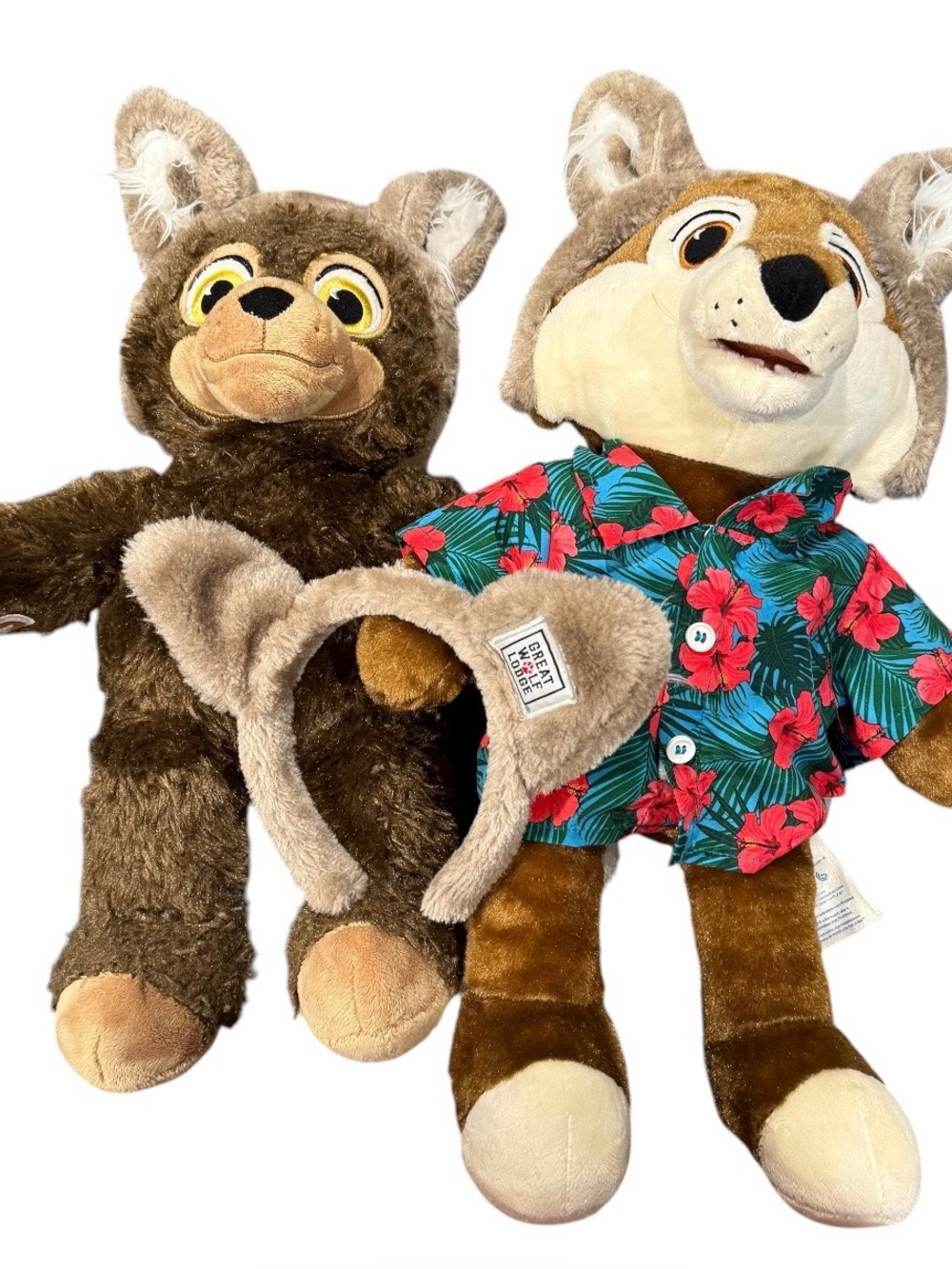 Great Wolf Lodge Build a Bear plush bundle Wiley Wolf + Brinley Bear + 3 ears